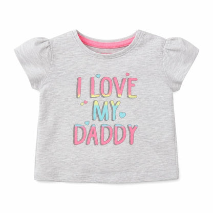 Front view of Primark girls’ grey basic t-shirt, size 6-9, months