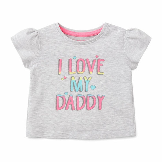 Front view of Primark girls’ grey basic t-shirt, size 6-9, months