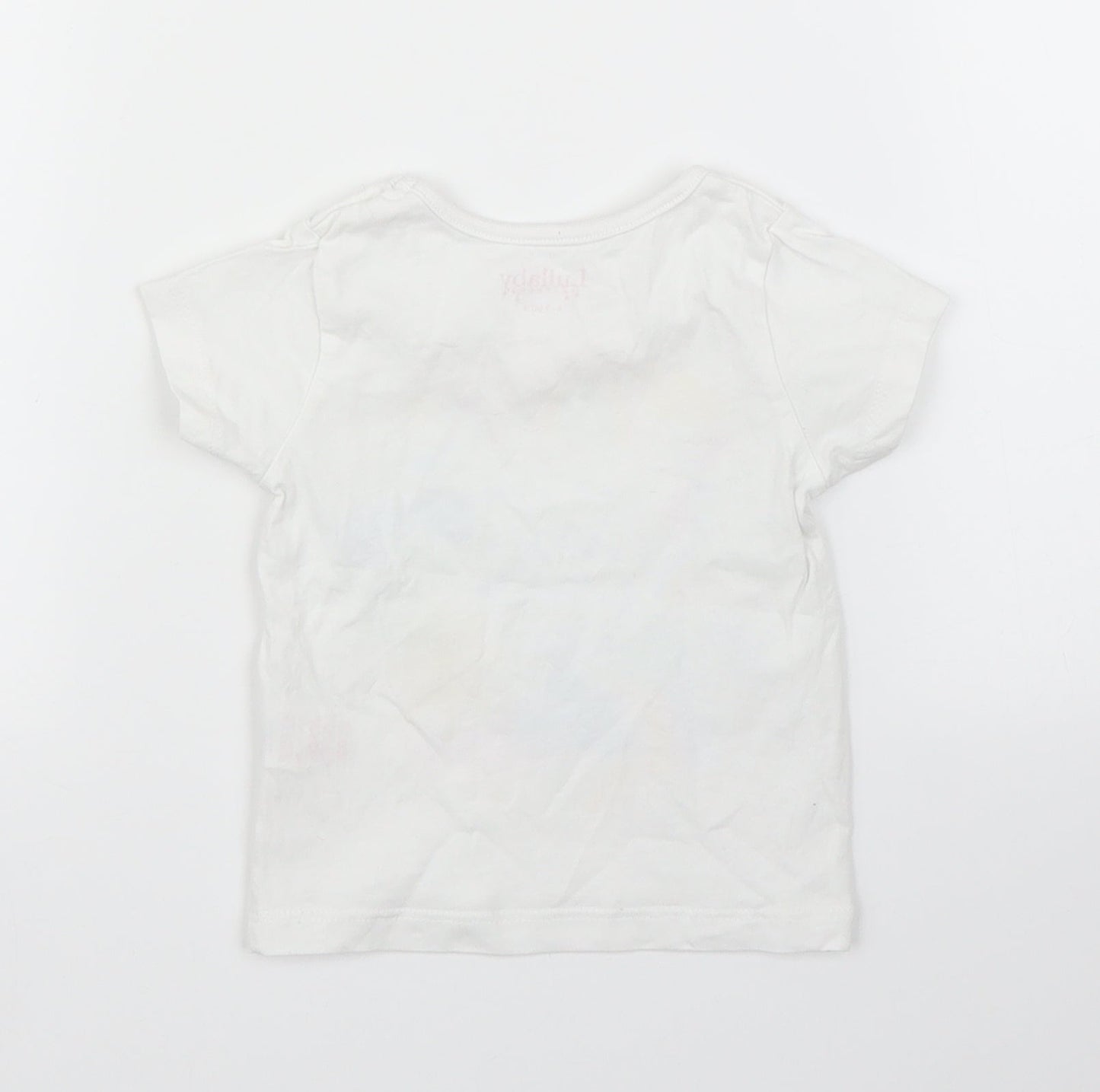 Lullaby Girls White   Basic T-Shirt Size 6-9 Months  - Rainbows