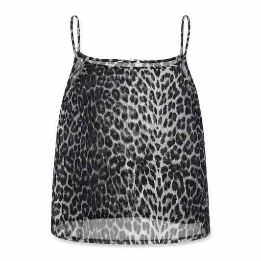 New Look Womens Grey Animal Print  Camisole Blouse Size 10  - Leopard print