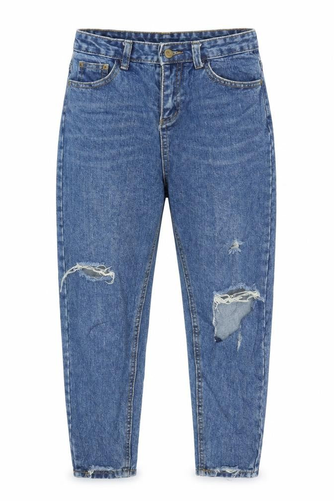 X2 Womens Blue  Denim Mom Jeans Size L L22 in