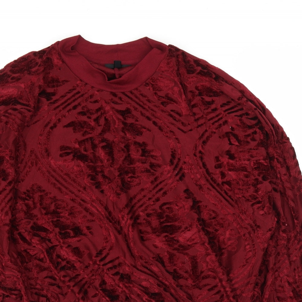Topshop Womens Purple Floral  Pullover Jumper Size 12