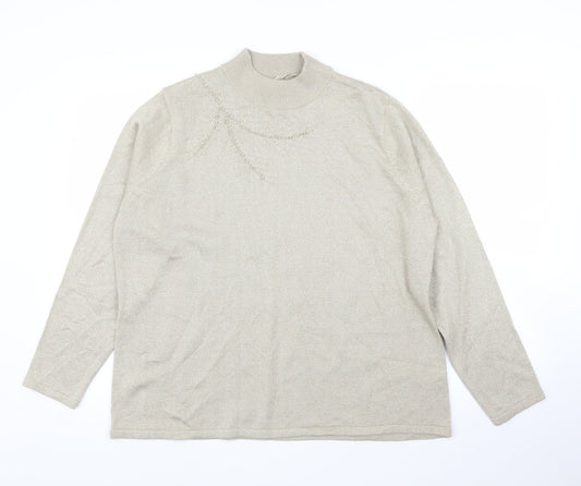 BM Womens Gold   Pullover Jumper Size L  - Pearls