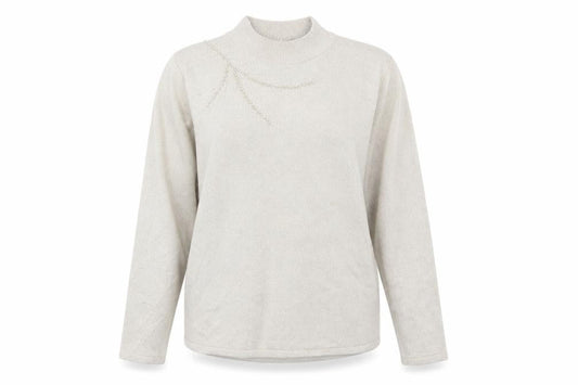 Bonmarché Womens Gold Pullover Jumper Size L - Pearls
