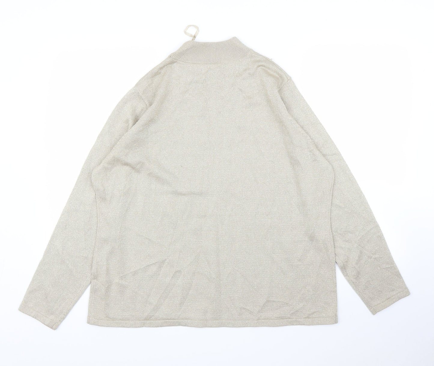 BM Womens Gold   Pullover Jumper Size L  - Pearls