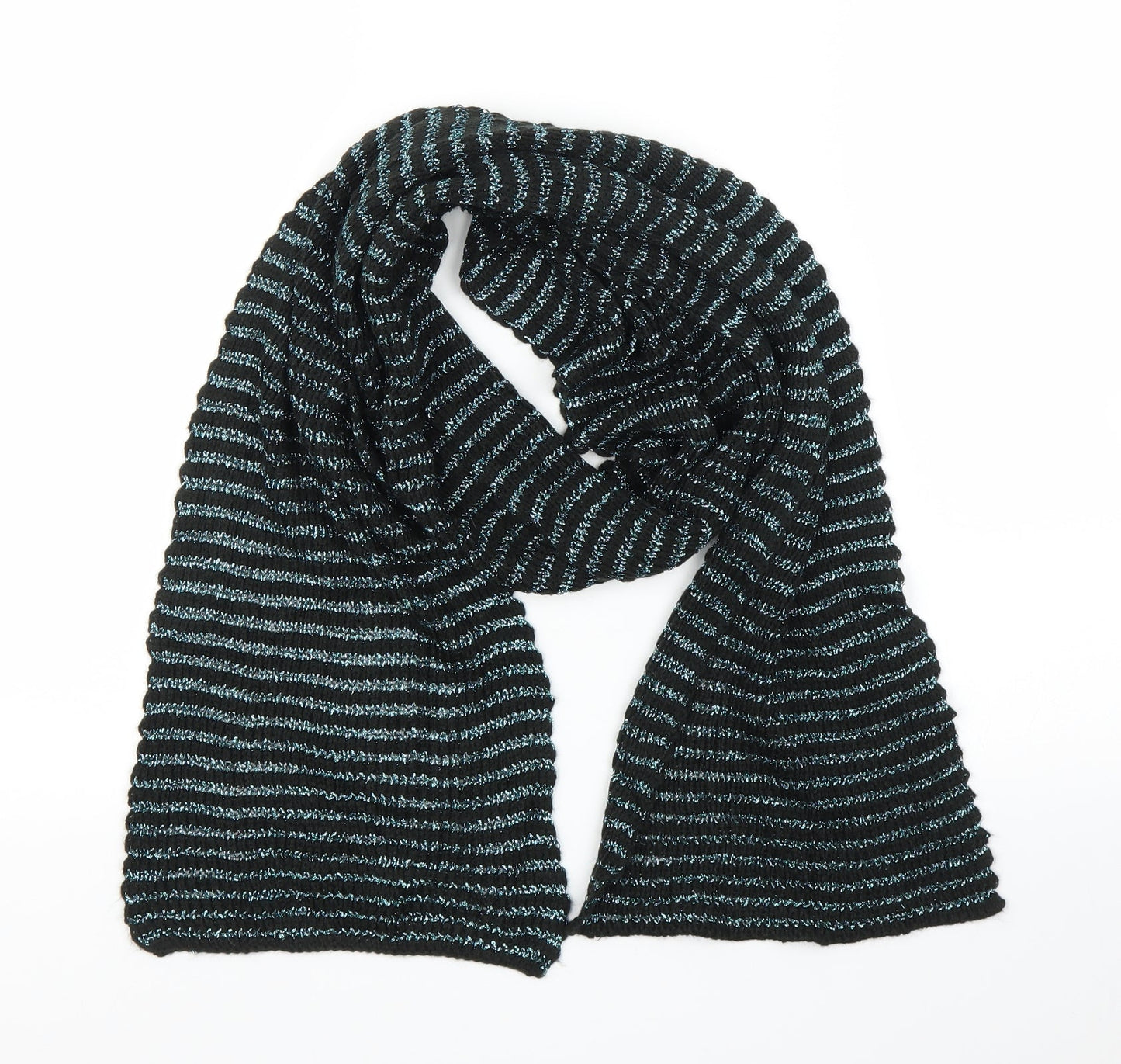 Preworn Unisex Blue Herringbone   Scarf