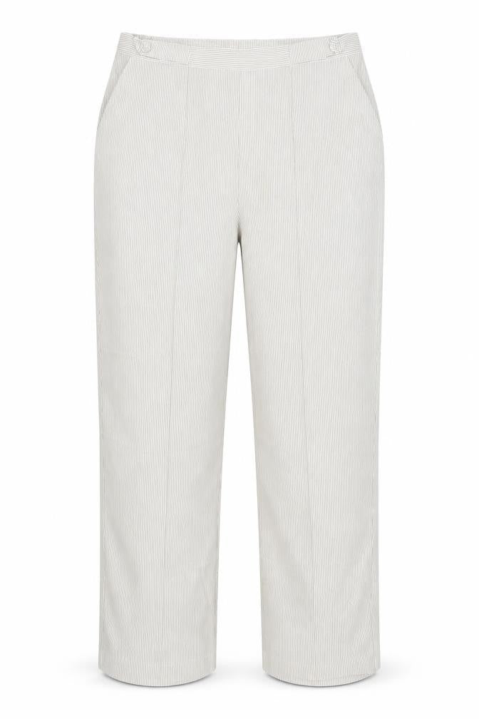 Bonmarché Womens Beige Striped Trousers Size 14 L25 in