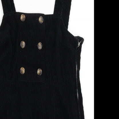 Close-up detail of Miss Selfridge women’s black basic tank, size UK 10