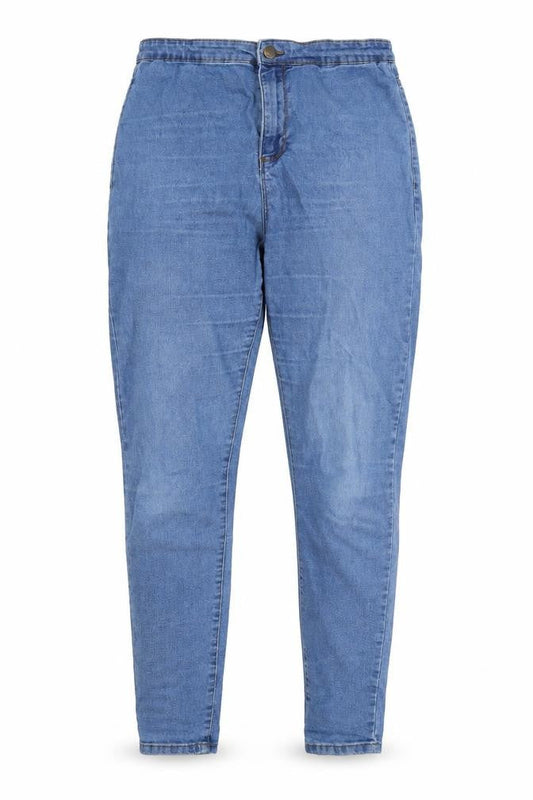 Front view of Denim Co women’s blue skinny jeans, size UK 14, 30-inch leg