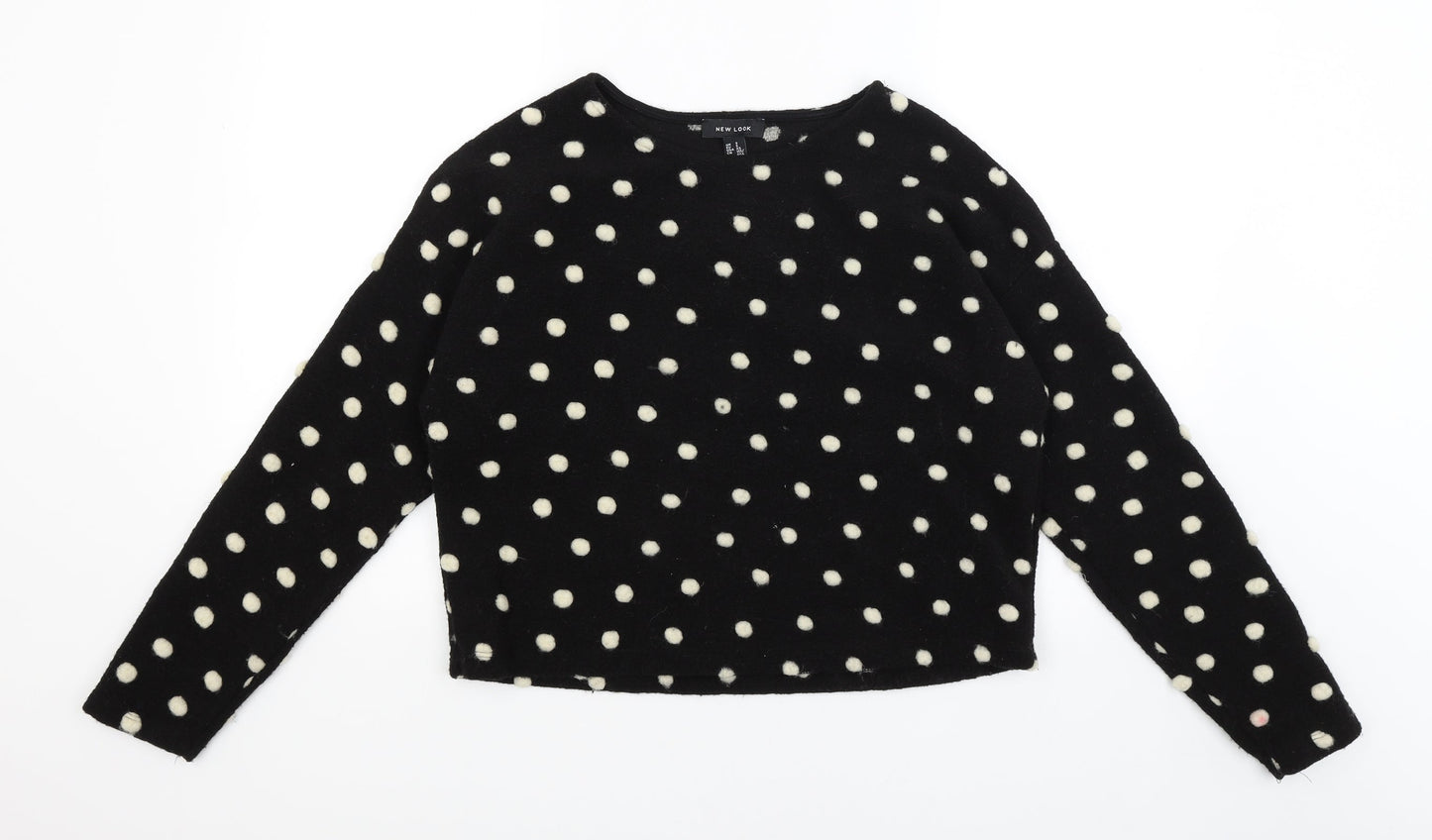 New Look Womens Black Polka Dot  Pullover Jumper Size S