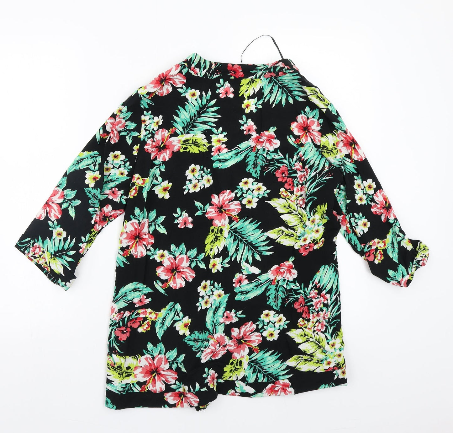 Select Womens Black Floral  Cardigan Jumper Size 16