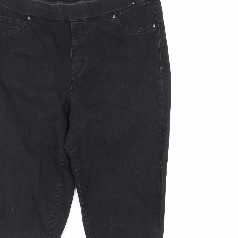 Denim & Co. Womens Black  Denim Skinny Jeans Size 16 L28 in
