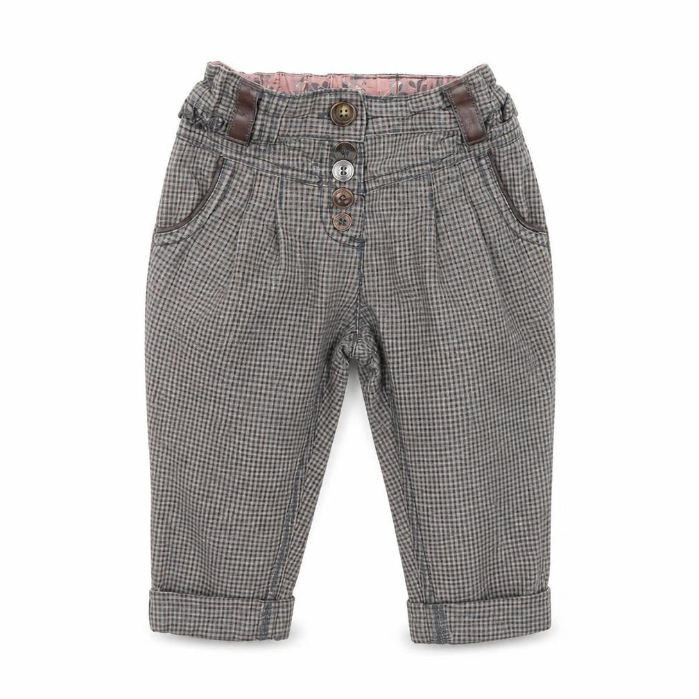 Next Boys Brown Plaid  Capri Trousers Size 12 Months