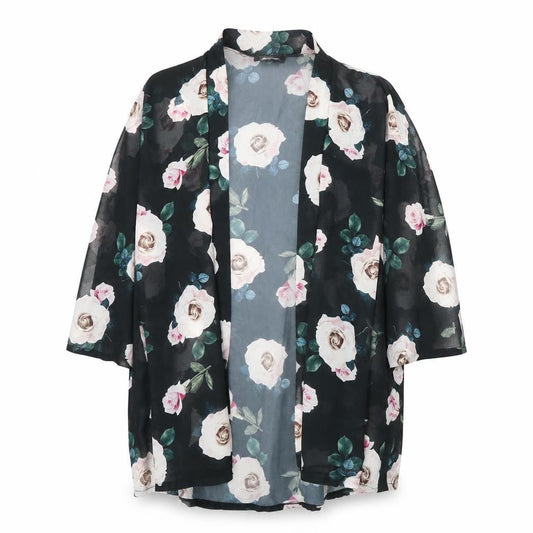 Boohoo Womens Black Floral  Jacket  Size 20