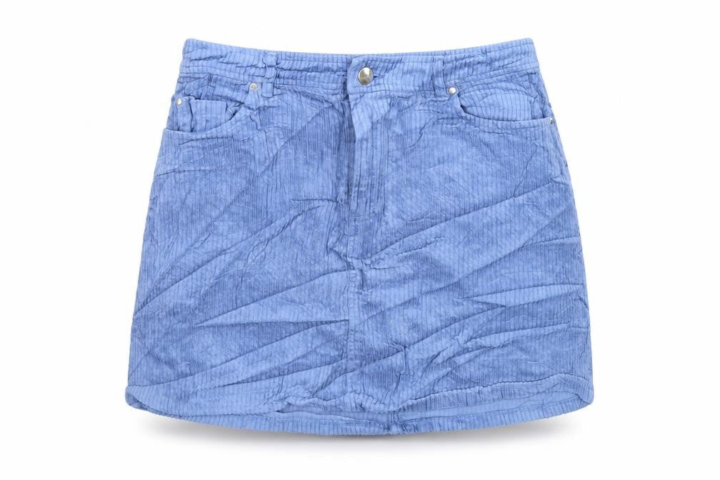 mng Womens Blue  Corduroy Mini Skirt Size M