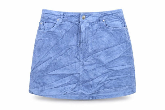 Mango Womens Blue  Corduroy Mini Skirt Size M