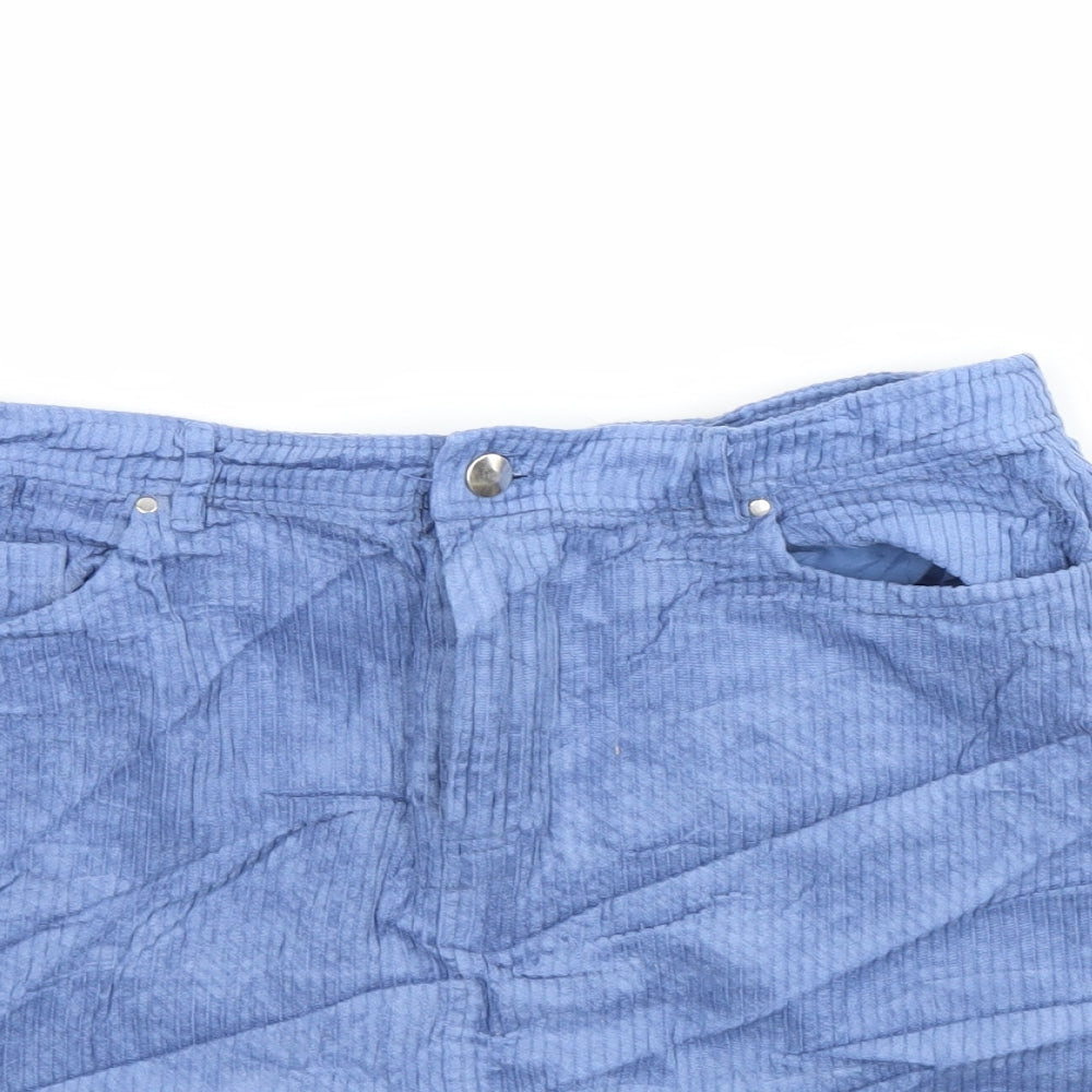 mng Womens Blue  Corduroy Mini Skirt Size M