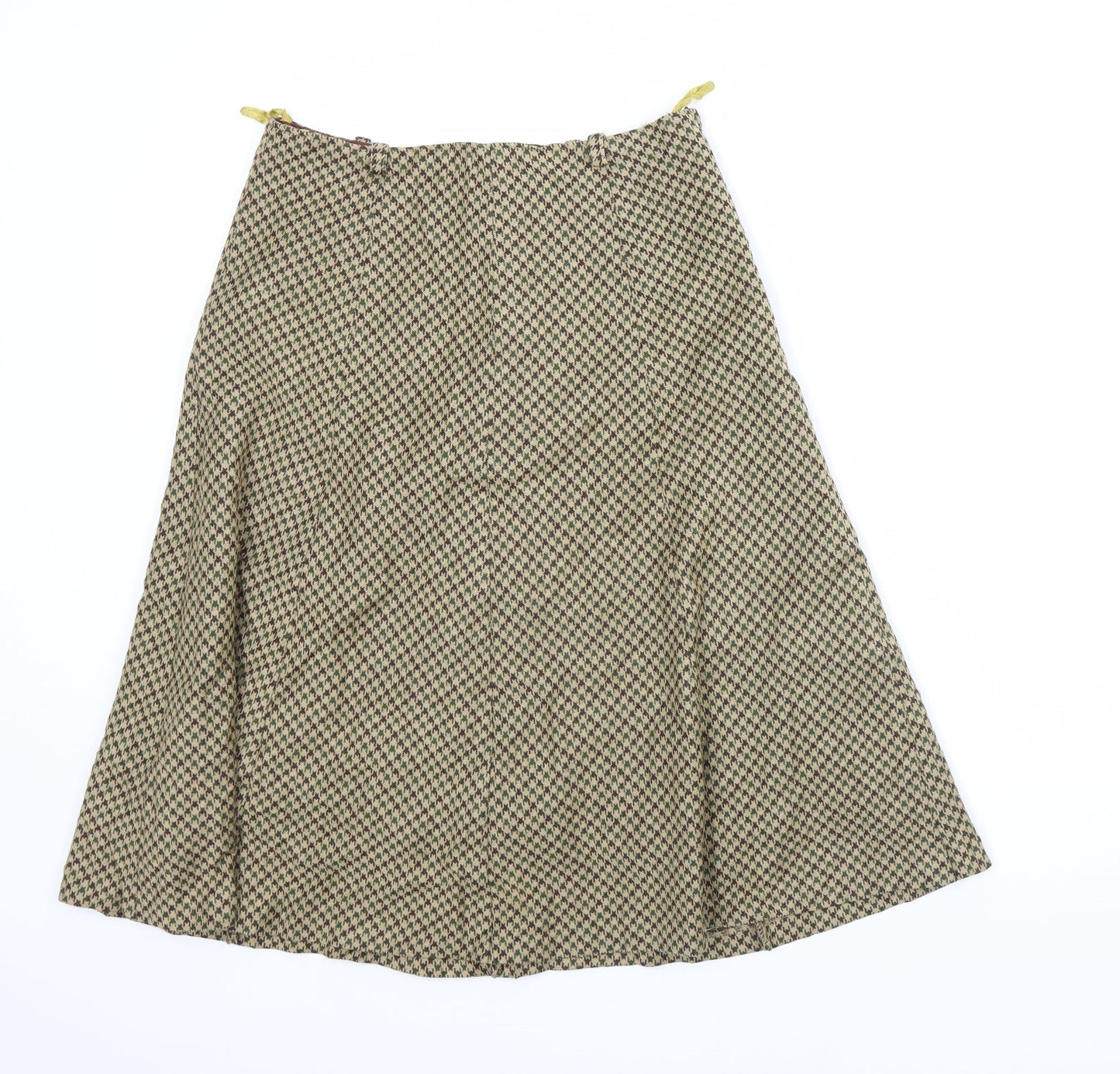 Preworn Womens Beige Herringbone  Flare Skirt Size 30 in