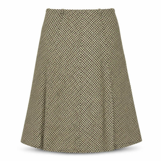 Preworn Womens Beige Herringbone  Flare Skirt Size 30 in
