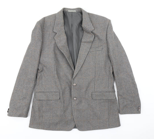 Preworn Mens Grey Houndstooth  Jacket Suit Jacket