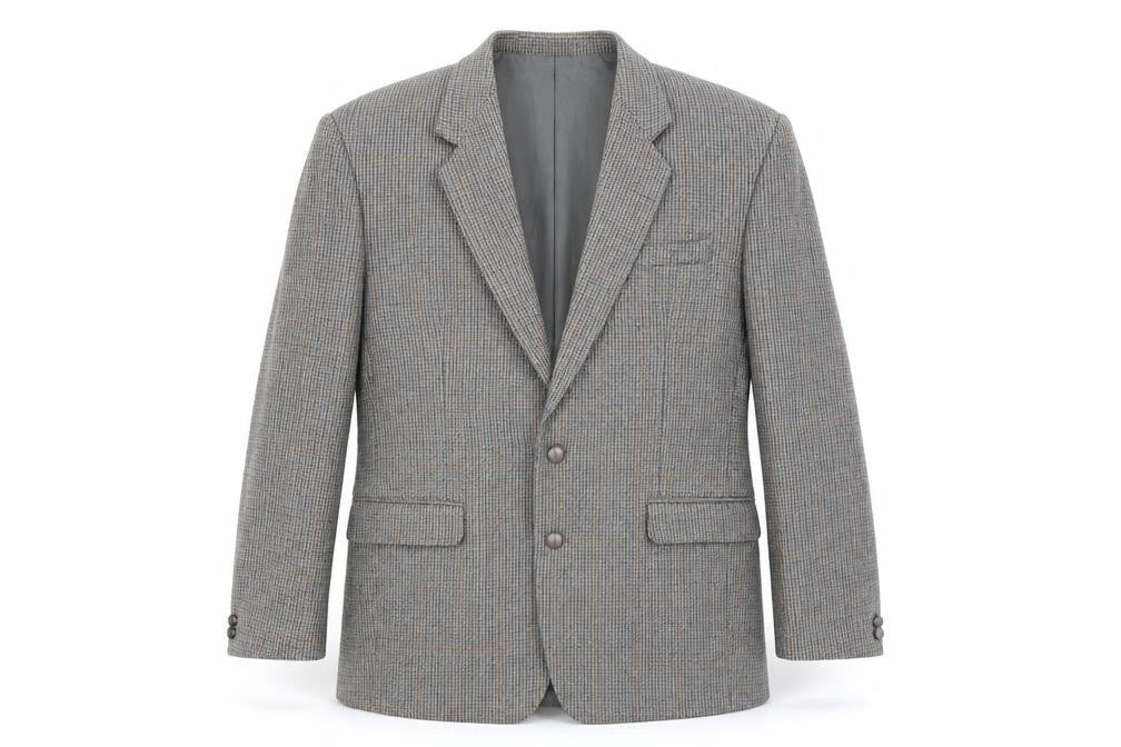 Preworn Mens Grey Houndstooth  Jacket Suit Jacket