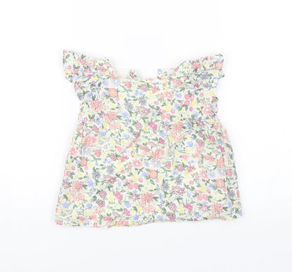 Additional front view of Primark Baby White Floral Shift, size 12-18, Months