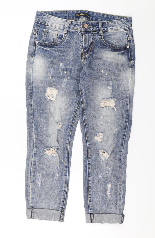 Hong Jin Chun Mens Blue  Denim Cropped Jeans Size 27 in L22 in