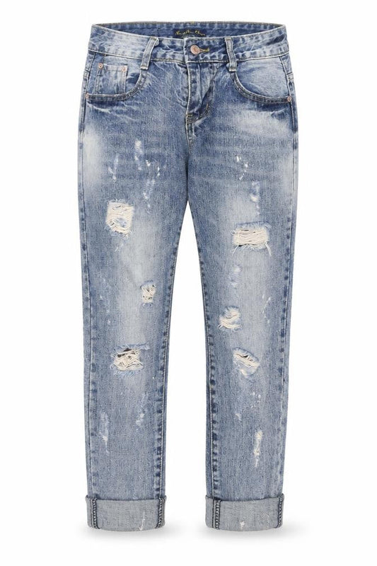 Hong Jin Chun Mens Blue  Denim Cropped Jeans Size 27 in L22 in