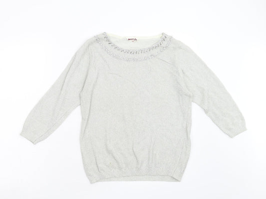 Wardo Womens Silver  Knit Pullover Jumper Size 38