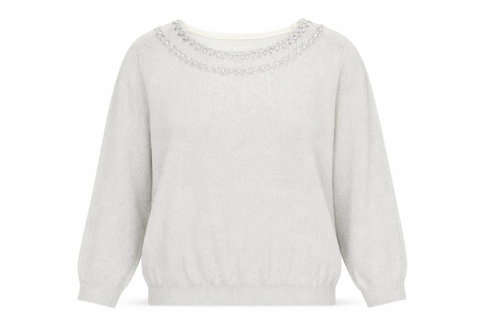 Wardo Womens Silver  Knit Pullover Jumper Size 38