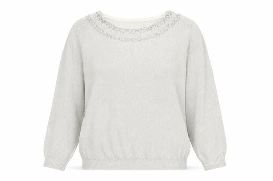 Wardo Womens Silver  Knit Pullover Jumper Size 38