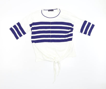 Marks & Spencer Womens Multicoloured Striped Knit Pullover Jumper Size S
