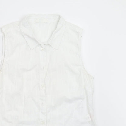 Preloved Primark Womens White   Basic Button-Up Size 14 - Detail