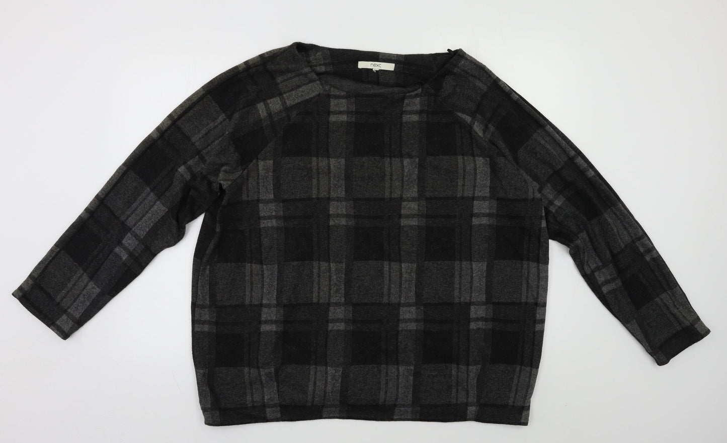 NEXT Womens Grey Check  Pullover Jumper Size L