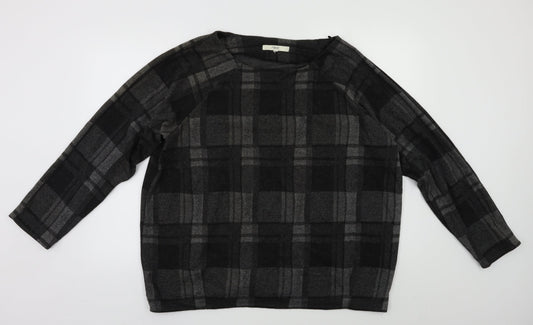 NEXT Womens Grey Check  Pullover Jumper Size L