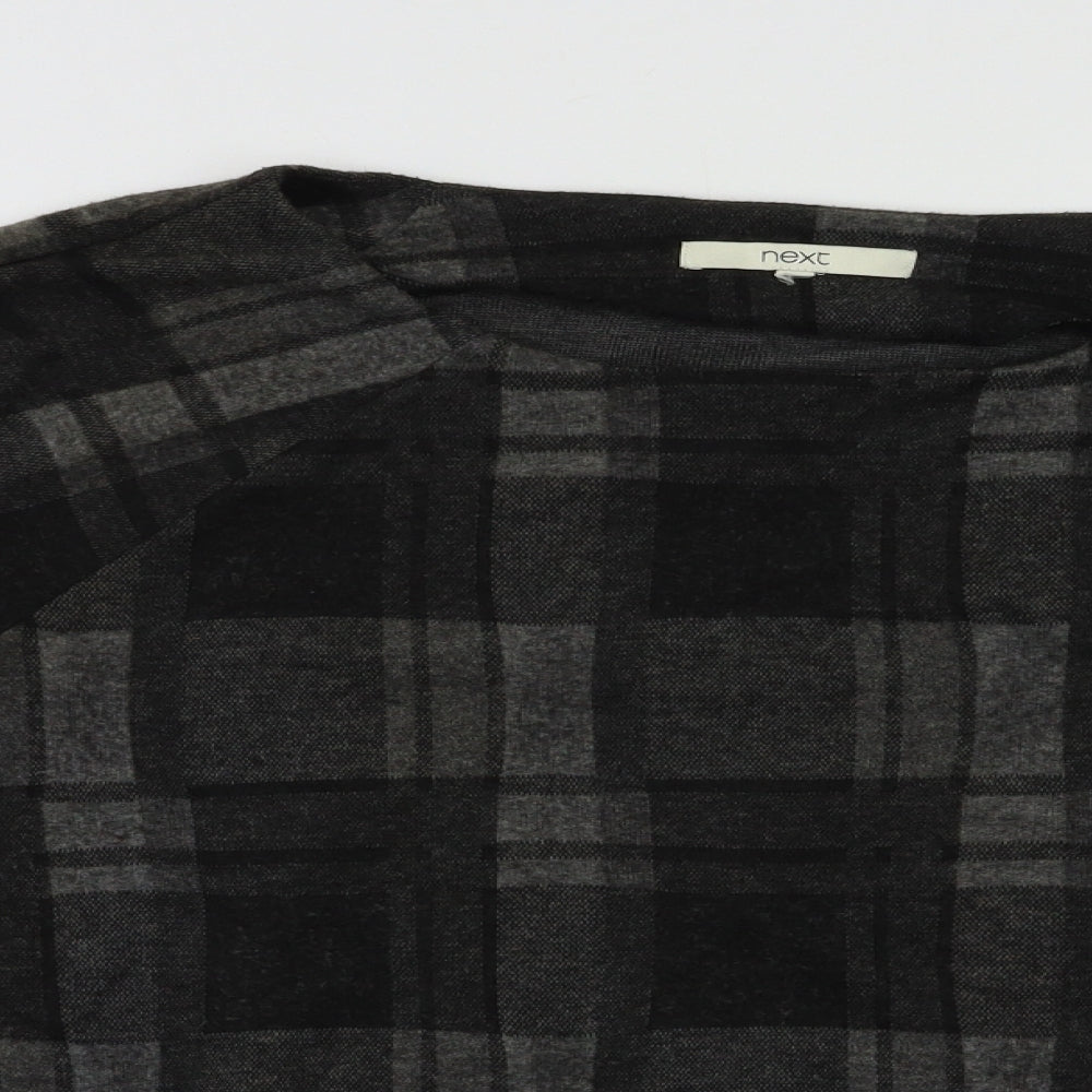 NEXT Womens Grey Check  Pullover Jumper Size L