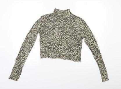 Preloved Preworn Womens Beige Animal Print  Pullover Jumper Size S - Front