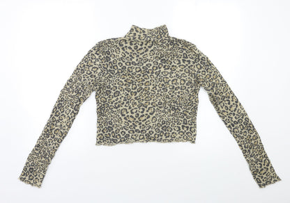 Preloved Preworn Womens Beige Animal Print  Pullover Jumper Size S - Back