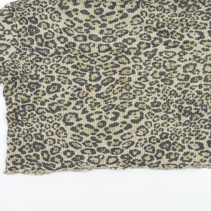 Preloved Preworn Womens Beige Animal Print  Pullover Jumper Size S - Label
