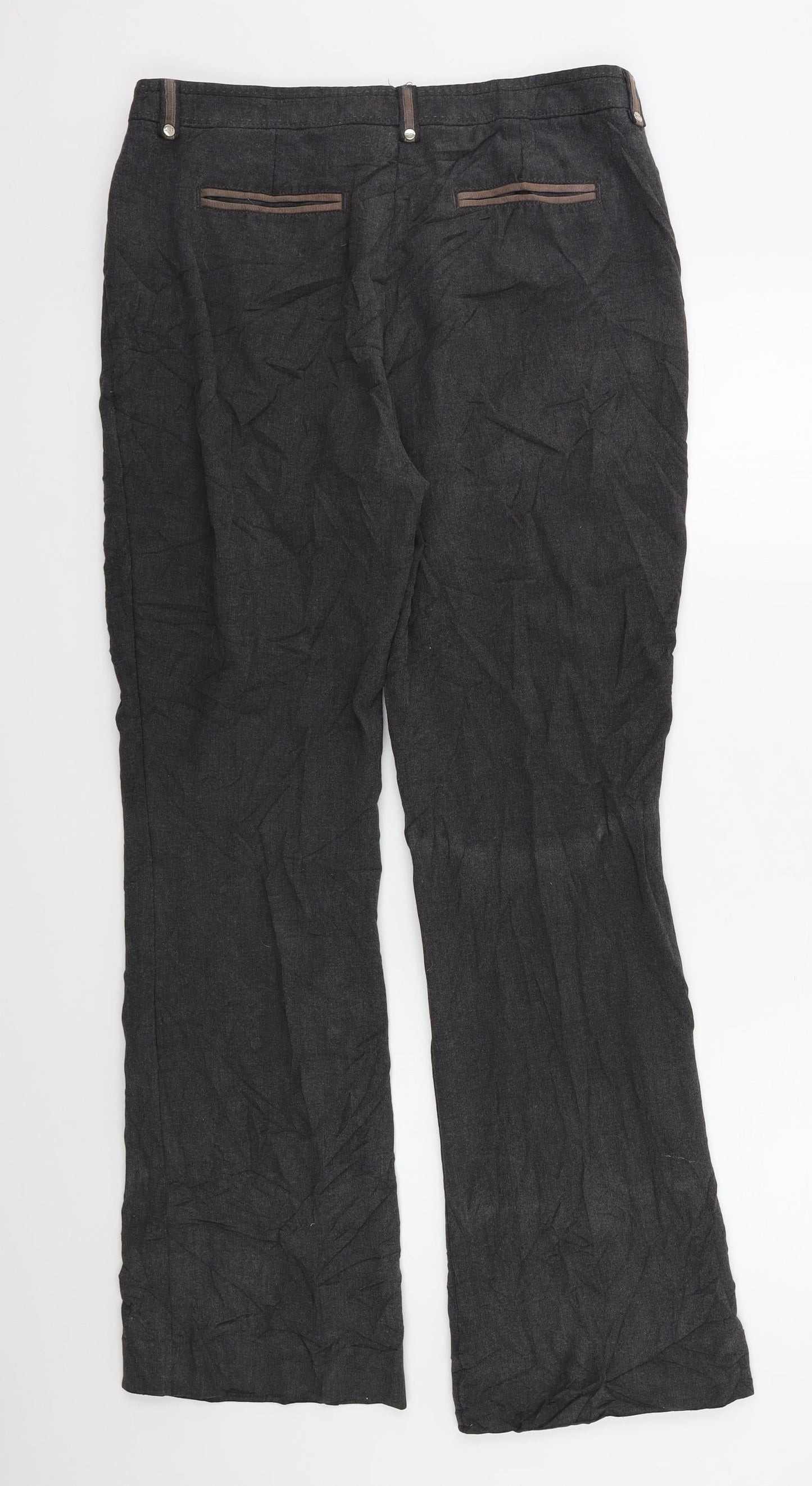 Per Una Womens Grey   Trousers  Size 12 L28 in