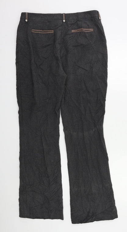 Per Una Womens Grey   Trousers  Size 12 L28 in