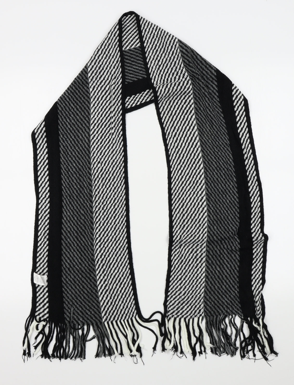 Preworn Unisex Black Striped   Scarf