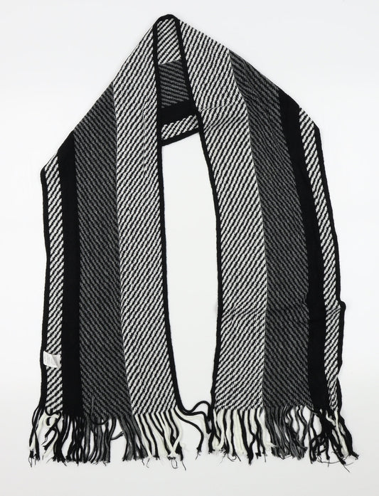 Preworn Unisex Black Striped   Scarf