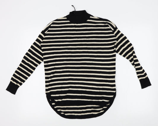 Peacocks Womens Black Striped  Pullover Jumper Size 10