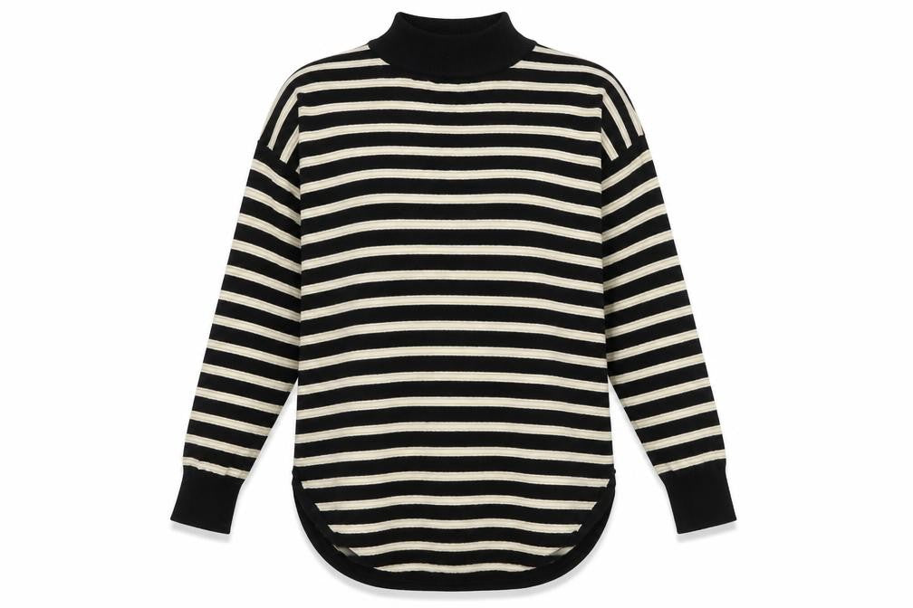 Peacocks Womens Black Striped  Pullover Jumper Size 10