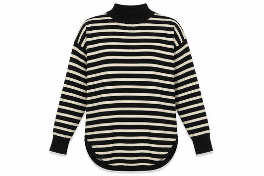 Peacocks Womens Black Striped  Pullover Jumper Size 10
