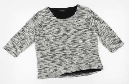 Preloved tigi Womens Grey Striped  Pullover Jumper Size 10 - Front