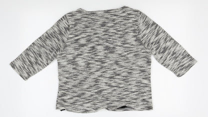Preloved tigi Womens Grey Striped  Pullover Jumper Size 10 - Back