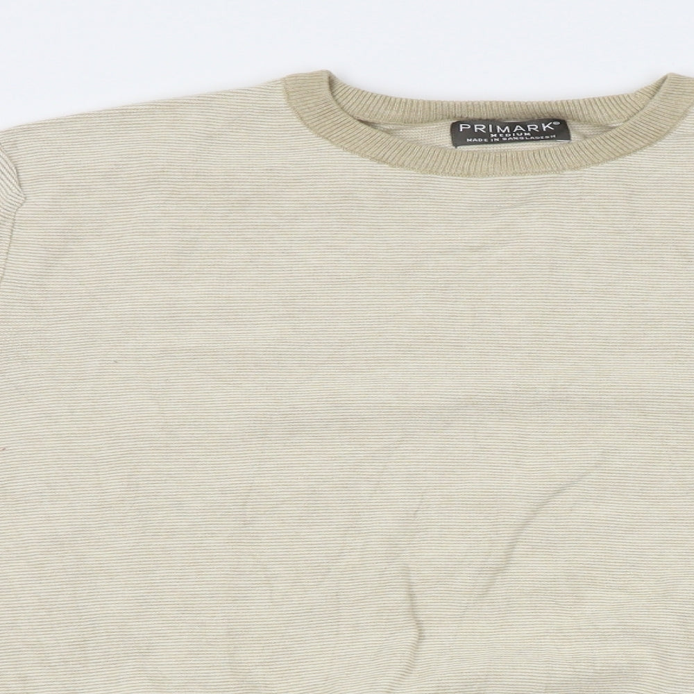 Primark Mens Beige Striped  Pullover Jumper Size M