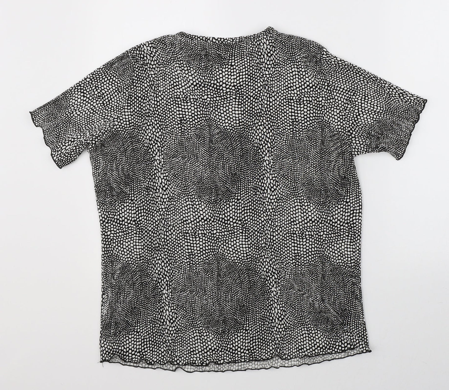 Forever Womens Black Animal Print  Basic Blouse Size L